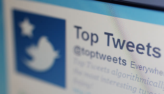 A close-up view of the microblogging website Twitter (Oli Scarff/Getty)