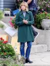 <p>Kristen Bell gets serious while filming <em>The Woman in the House</em> in L.A. on Wednesday.</p>
