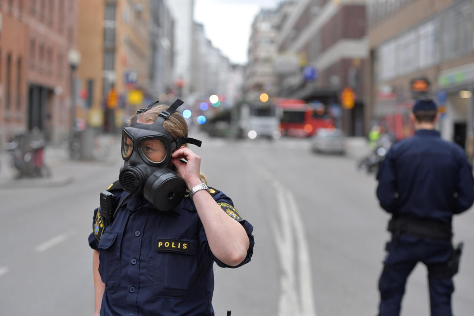 Truck rams into store in Stockholm