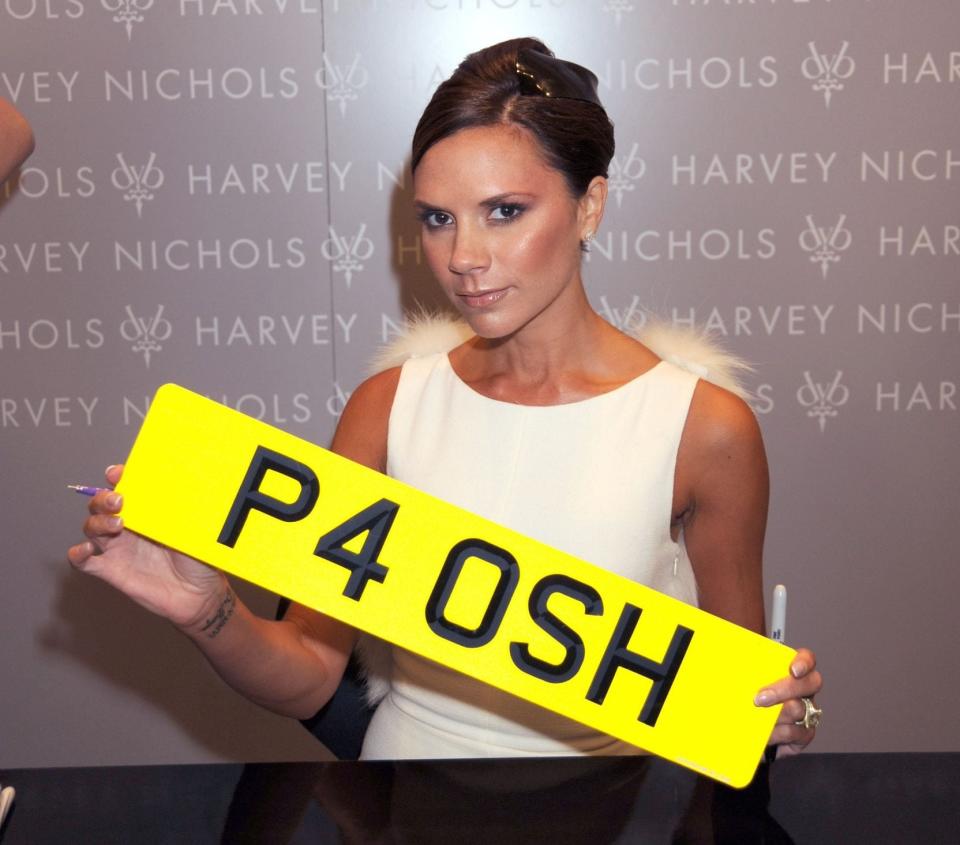 Victoria Beckham number plate - Shutterstock