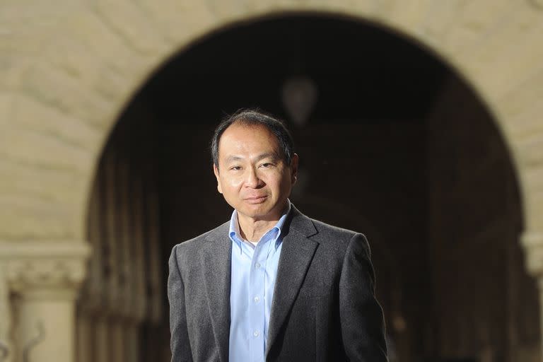 Francis Fukuyama, a political scientist from Stanford University, and author of the new book called, "The Origins of Political Order," at the university campus in Stanford, Calif., March 3, 2011. In his new book Fukuyama presents a sweeping new overview of human social structures throughout history.  (Noah Berger/The New York Times)