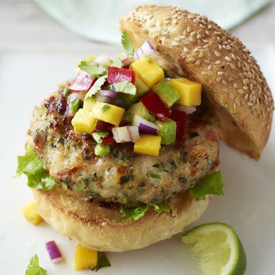 Shrimp Burgers with Mango-Avocado Salsa