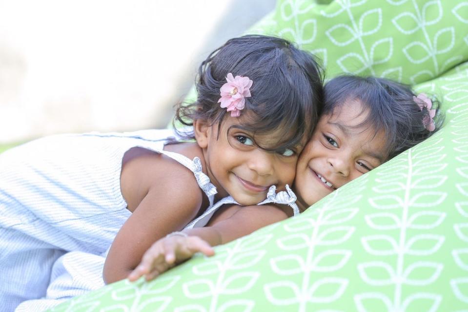 Twins Aria and Lavinia are described as kind and adventurous three-year-olds (Lisa Keerthichandra)