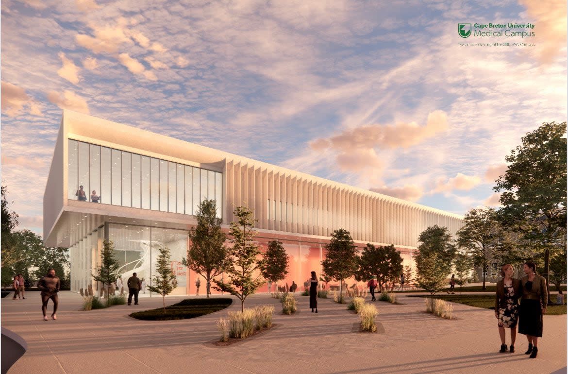 The Government of Nova Scotia is investing tens of million of dollars to develop the new medical campus at CBU. (Cape Breton University - image credit)