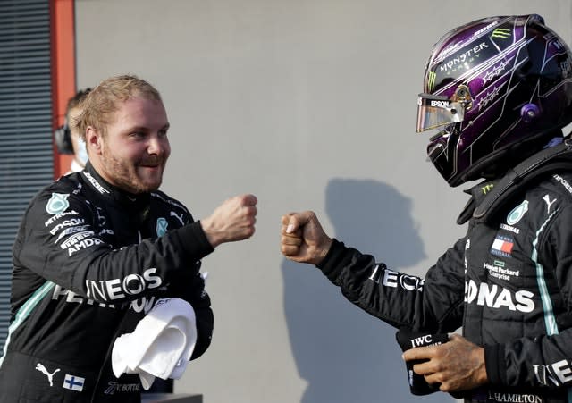 Valtteri Bottas, left, got the better of his team-mate 