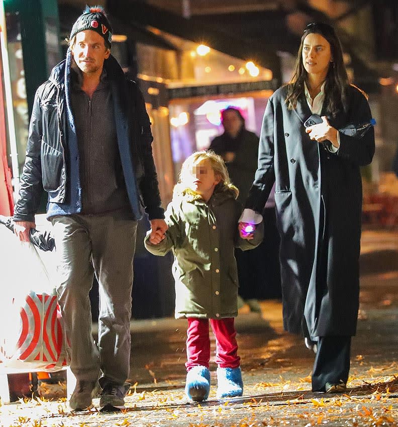 Bradley Cooper con su hija Lea y su ex, Irina Shayk