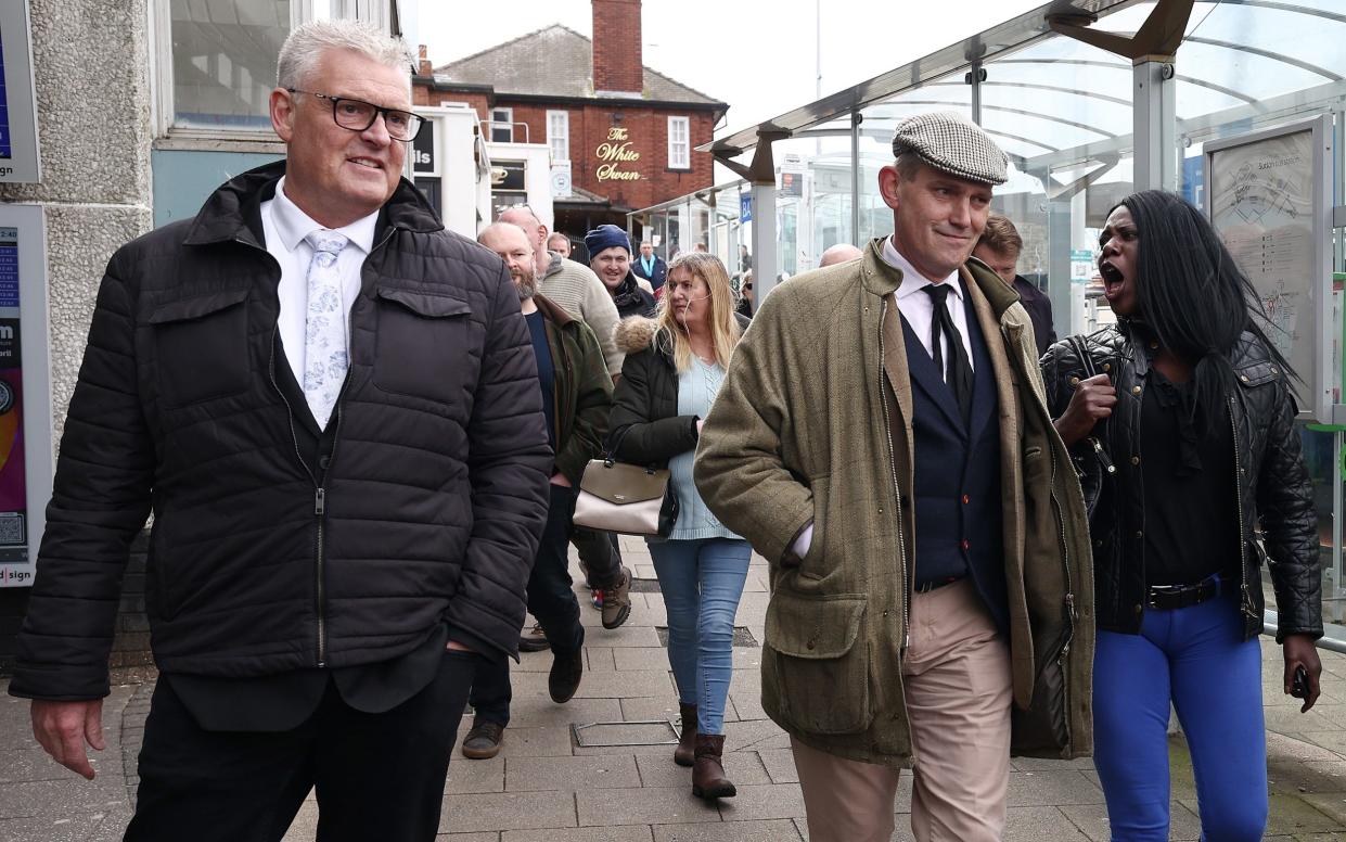 A woman verbally abuses Mr Anderson as he walked through the town centre