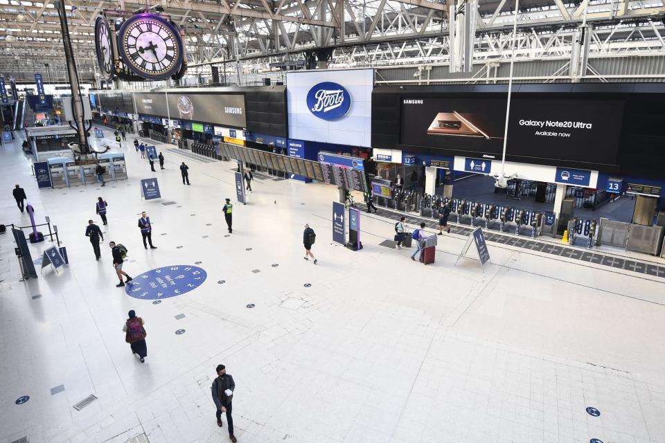 Waterloo, one of London's busiest stations, at rush hour (PA)