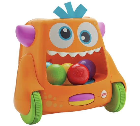 <p>Suitable for children aged nine months and above, the Fisher Price Zoom n Crawl Monster encourages your little one to walk alone. With five balls and fifteen different sounds, the interactive toy won first place in its category.<br><a rel="nofollow noopener" href="http://www.argos.co.uk/product/7074008?cmpid=COJUN&utm_campaign=10830324&cjsurferid=502104044764302431%3AQyjI.BrRB0o8&utm_medium=affiliate&utm_content=Skimlinks&utm_source=CJ&catalogId=10001&storeId=10151&_%24ja=tsid%3A11674%7Cprd%3A7894957&utm_term=2617611&referredURL=http%3A%2F%2Fwww.argos.co.uk%2Fproduct%2F7074008&referrer=COJUN" target="_blank" data-ylk="slk:Argos, £34.99;elm:context_link;itc:0;sec:content-canvas" class="link "><em>Argos, £34.99</em></a> </p>