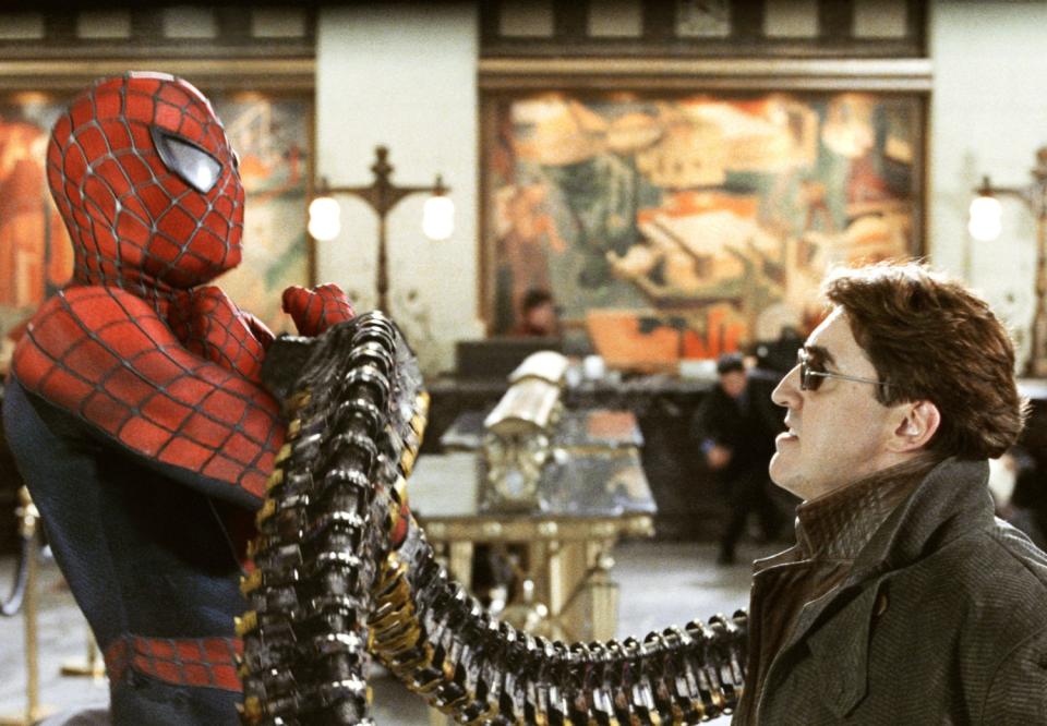 Tobey Maguire and Alfred Molina in "Spider-Man 2."