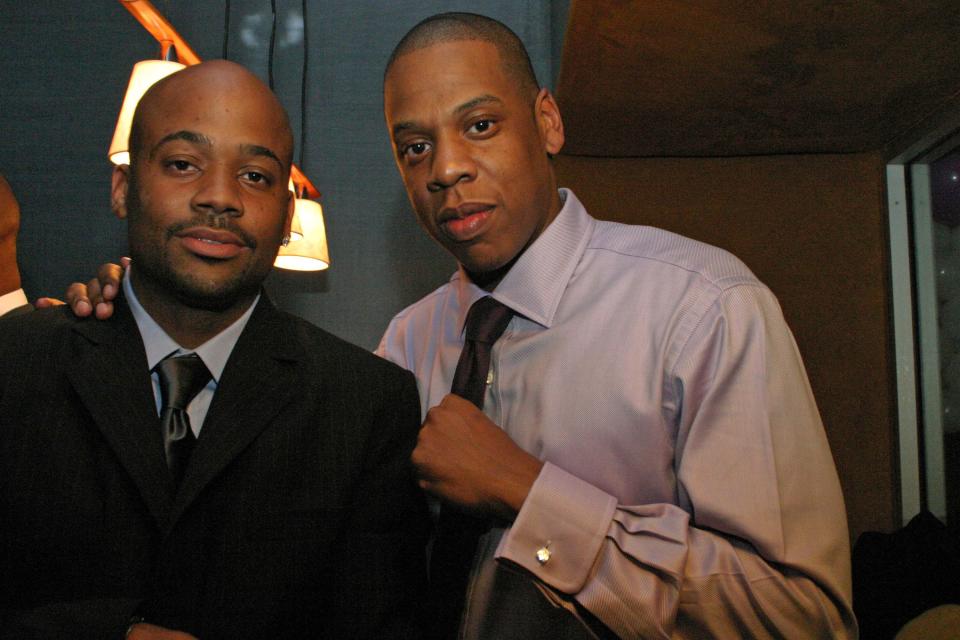 Dame and Hov posed during the opening of Jay Z's 40/40 Club in 2003 in N.Y.C.