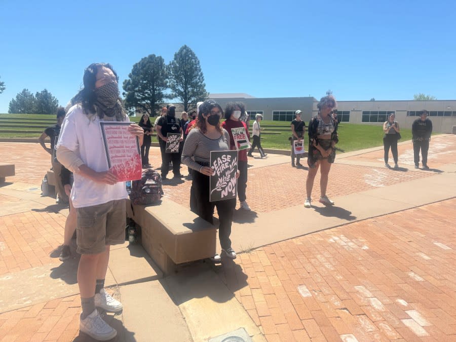 Students protest the war in Gaza