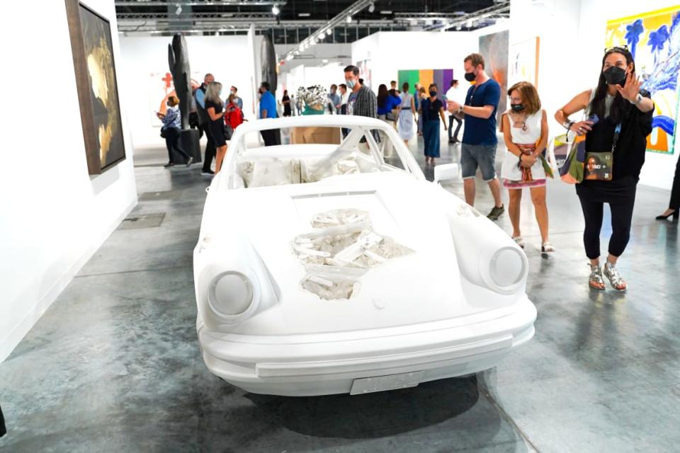 <div class="inline-image__caption"><p>Perrotin Gallery at 2021 Art Basel Miami Beach Art Fair Preview Day at Miami Beach Convention Center on November 30, 2021 in Miami Beach, Florida.</p></div> <div class="inline-image__credit">Sean Zanni/Patrick McMullan via Getty Images</div>