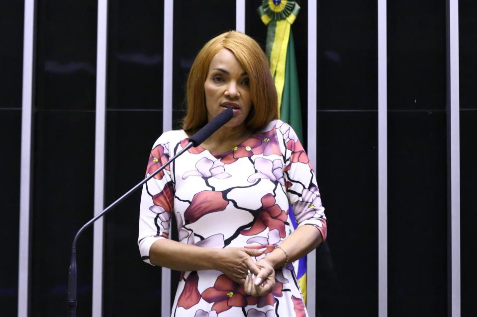 La députée Flordelis à la tribune du Congrès.  - Cleia VIANA / Brazilian Chamber of Deputies / AFP