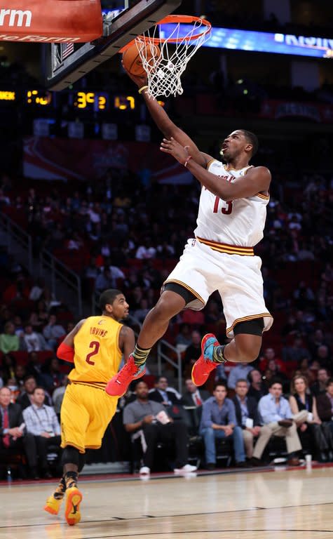 Tristan Thompson of the Cleveland Cavaliers and Team Chuck goes up for a shot in the BBVA Rising Stars Challenge 2013, part of the 2013 NBA All-Star Weekend, at the Toyota Center in Houston, Texas, on February 15, 2013