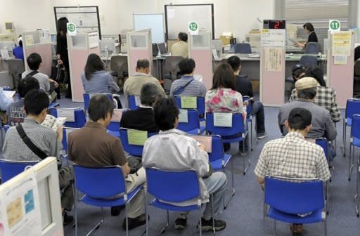 Job seekers await for an interview at the employment exchange office in Tokyo in 2010. Japan's unemployment rate inched up to 4.6 percent in January from a revised 4.5 percent in the previous month, the government said on Friday