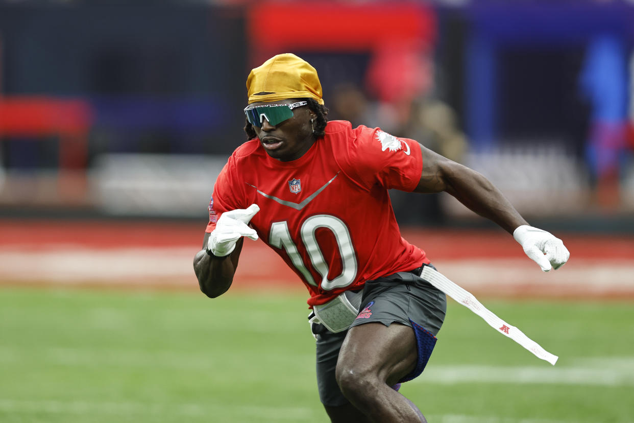 Wide receiver Tyreek Hill is fast but maybe not as 
