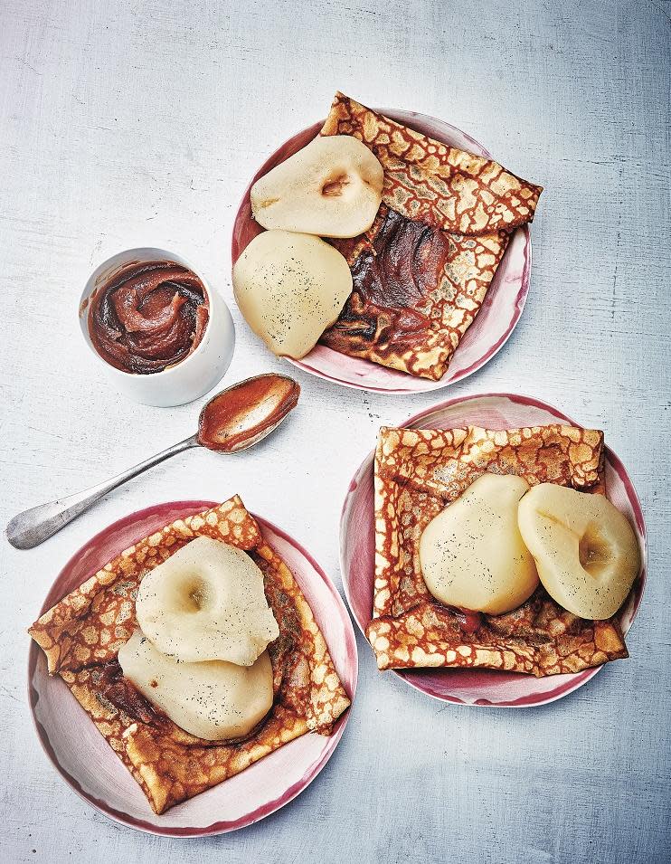 Crêpes poire et crème de marrons