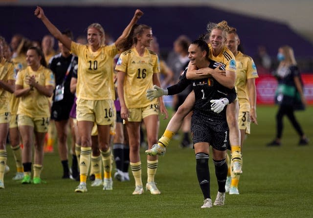 Belgium players celebrate