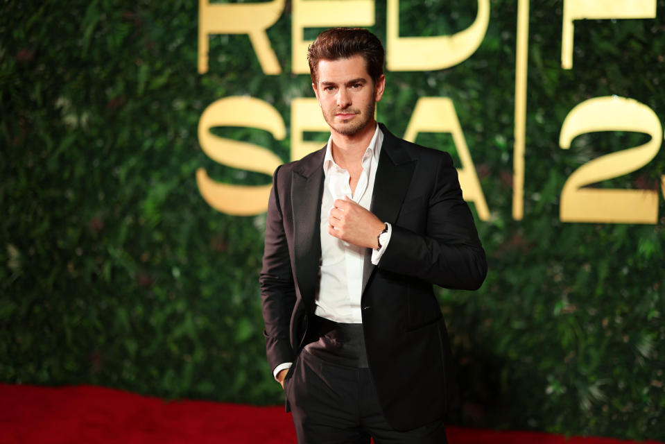 Andrew Garfield attends the red carpet on the closing night of the Red Sea International Film Festival 2023 on December 07, 2023 in Jeddah, Saudi Arabia. (Photo by Tim P. Whitby/Getty Images for The Red Sea International Film Festival)