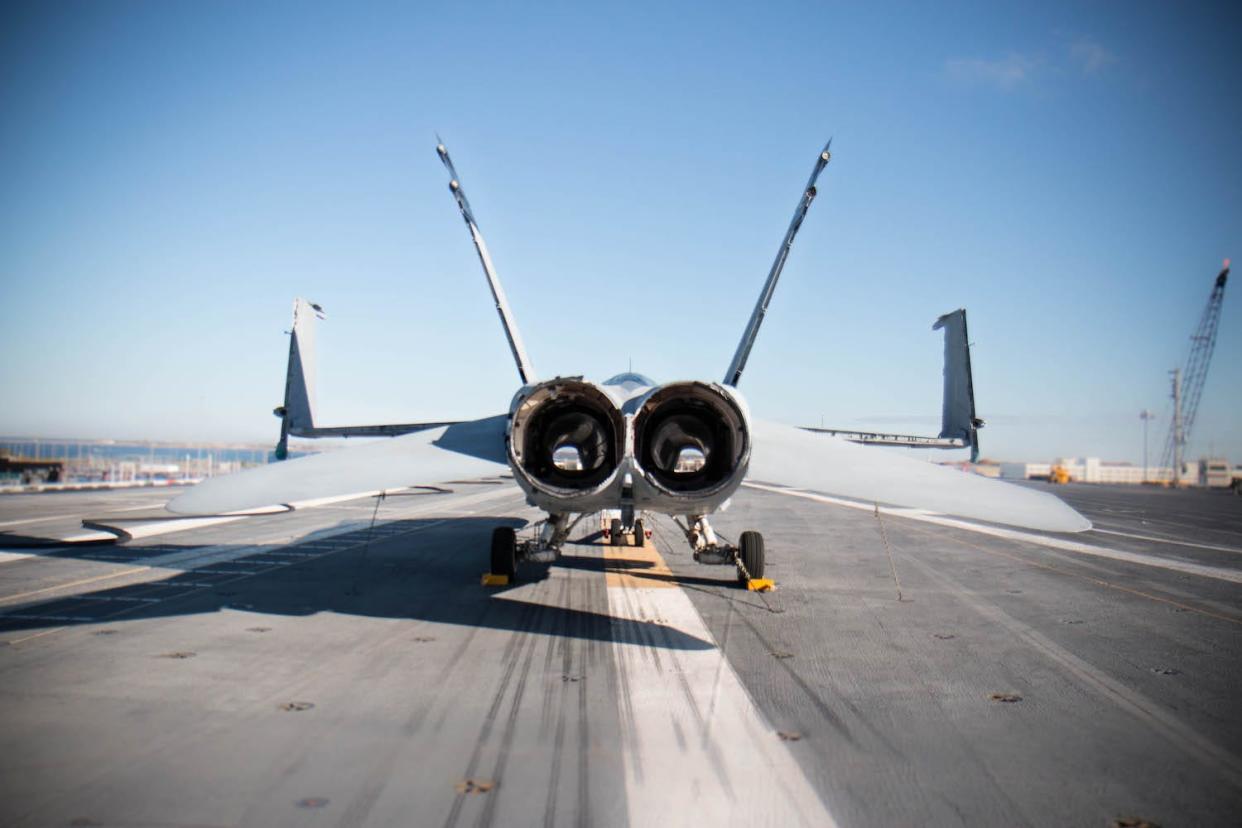 F-18 dud aboard USS Gerald R Ford