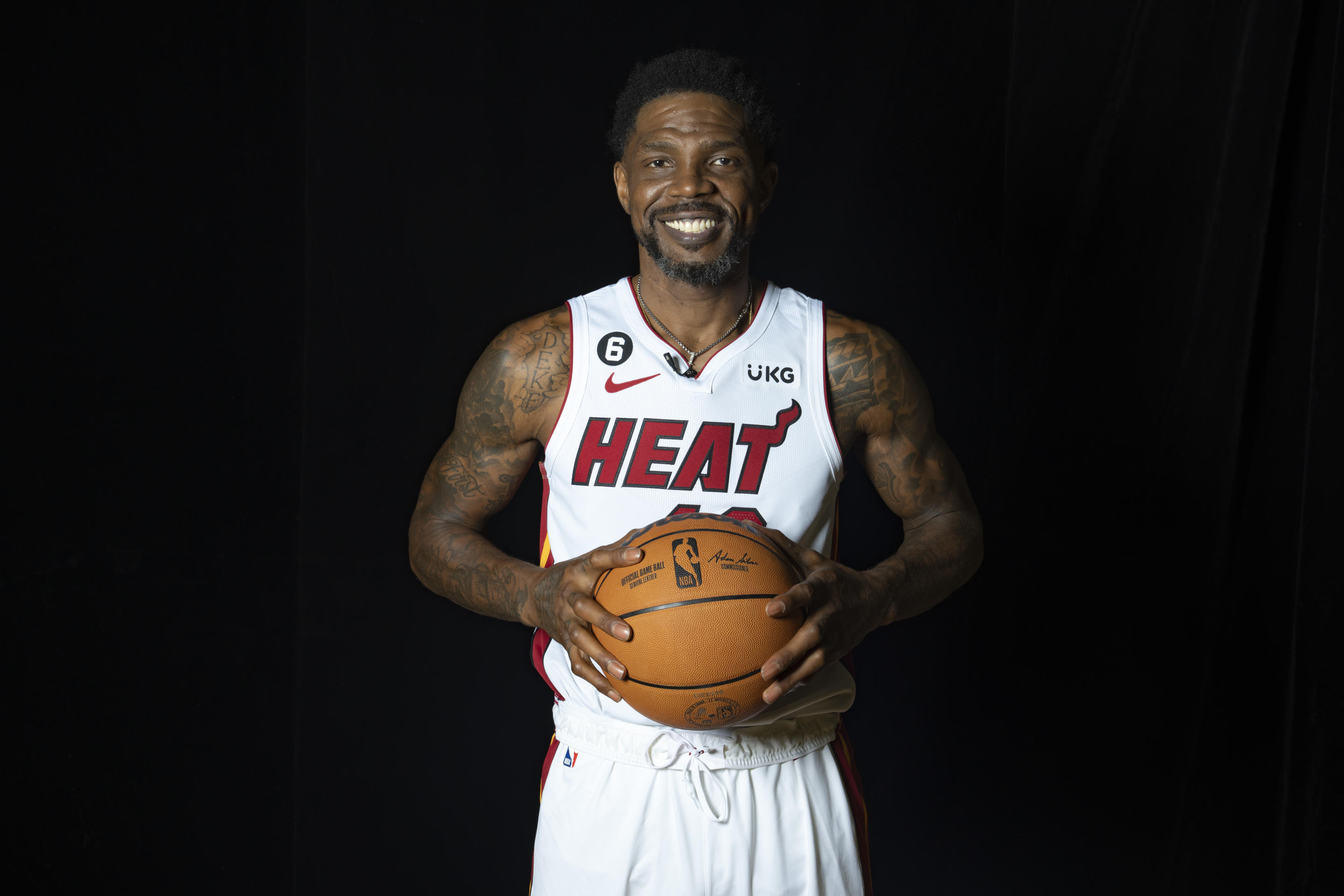 Miami Heat center Udonis Haslem has spent two decades in the league and could win a fourth title in his final season before retirement. (Eric Espada/Getty Images)