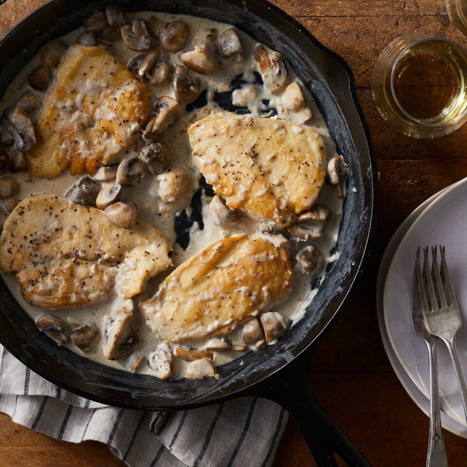 Creamy Parmesan Garlic Mushroom Chicken