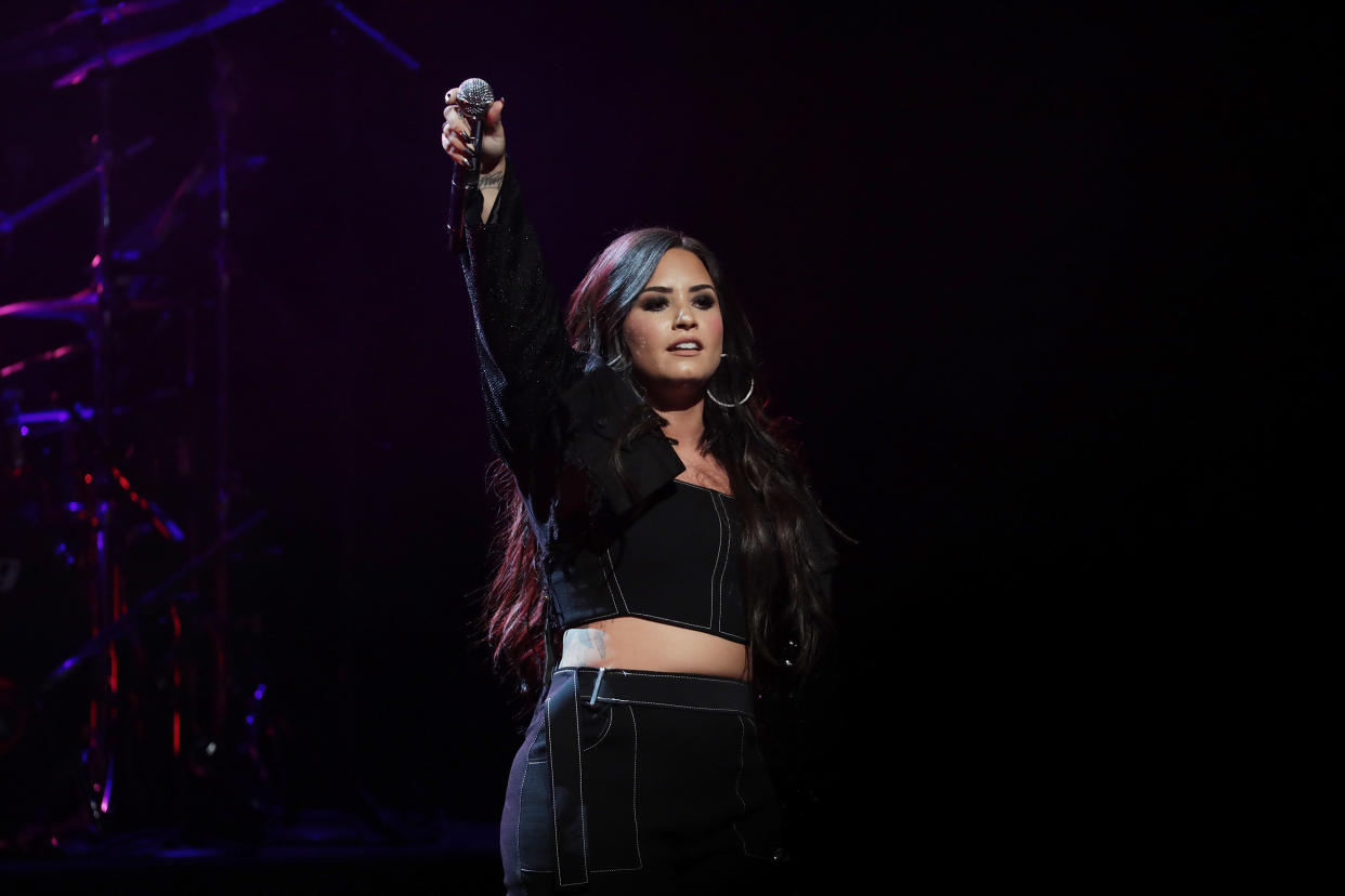 Demi Lovato performing at New York City Center on Jan. 24, 2018. (Photo: Getty Images)