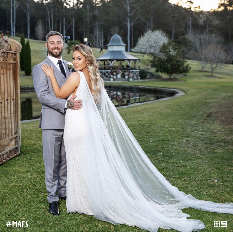 Cathy and Josh tied the knot in episode one. Photo: Channel Nine.
