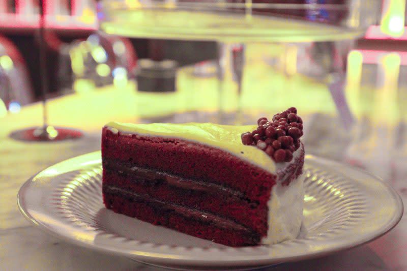 red velvet nutella slice of cake