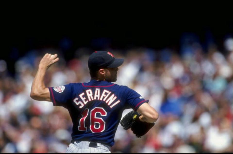 Daniel Serafini pitching for the Minnesota Twins in 1998 (Getty Images)