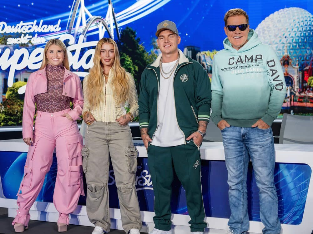 Beatrice Egli, Loredana, Pietro Lombardi und Dieter Bohlen (v.l.) sind die "DSDS"-Jury der 21. Staffel. (Bild: RTL / Markus Hertrich)