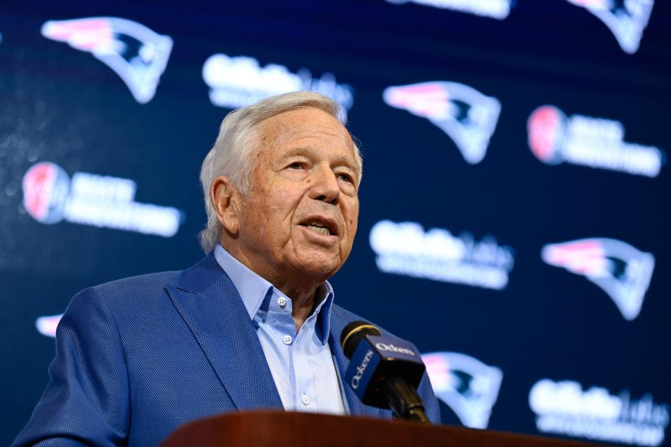 Patriots owner Robert Kraft holds a press conference Thursday afternoon at Gillette Stadium to answer questions about former head coach Bill Belichick's exit from the team.