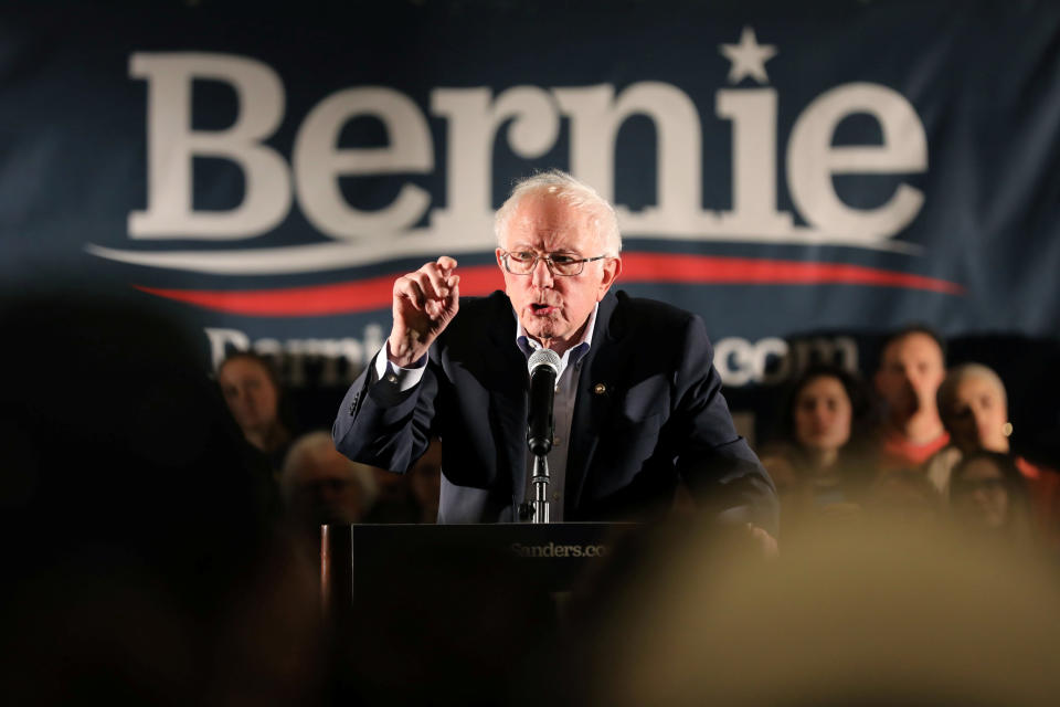 Democratic U.S. presidential candidate Senator Bernie Sanders hosts a climate rally in Iowa City