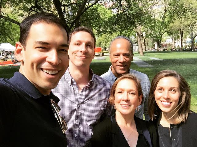 <p>Stefan Holt Instagram</p> Lester Holt with his wife, Carol, and their sons Stefan Holt and Cameron Holt and Stefan's wife Morgan Holt.