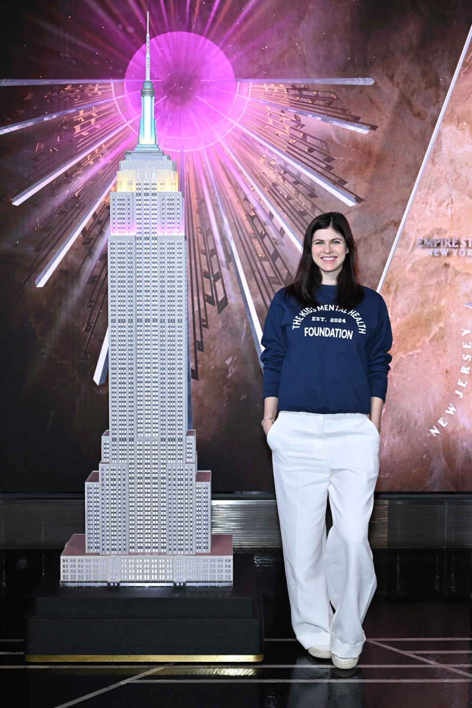 Alexandra Daddario lights the Empire State Building in honor of National Children's Mental Health Awareness Day