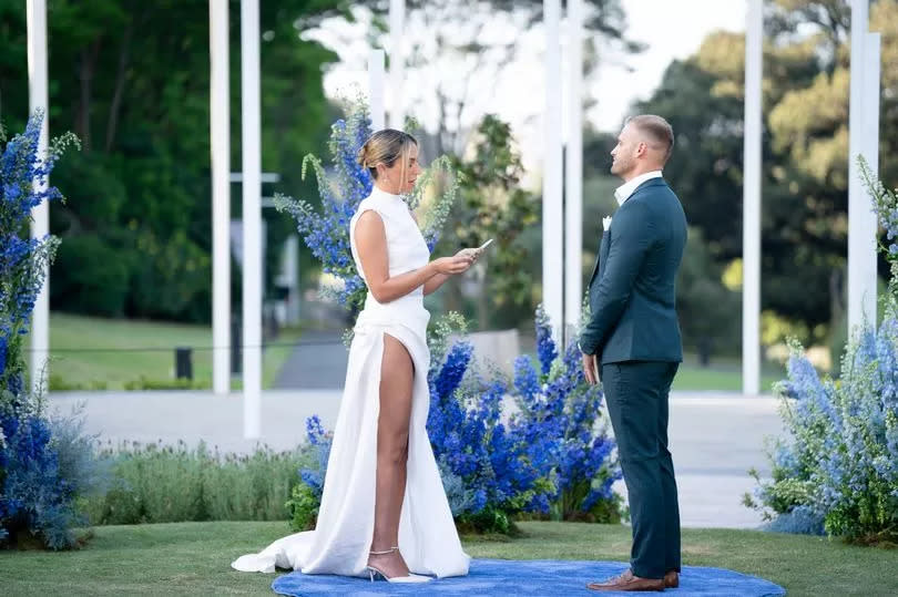 Tim and Sara during Married At First Sight Australia Final Vows