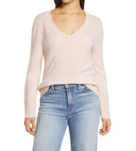 Halogen-V-Neck-Cashmere-Sweater