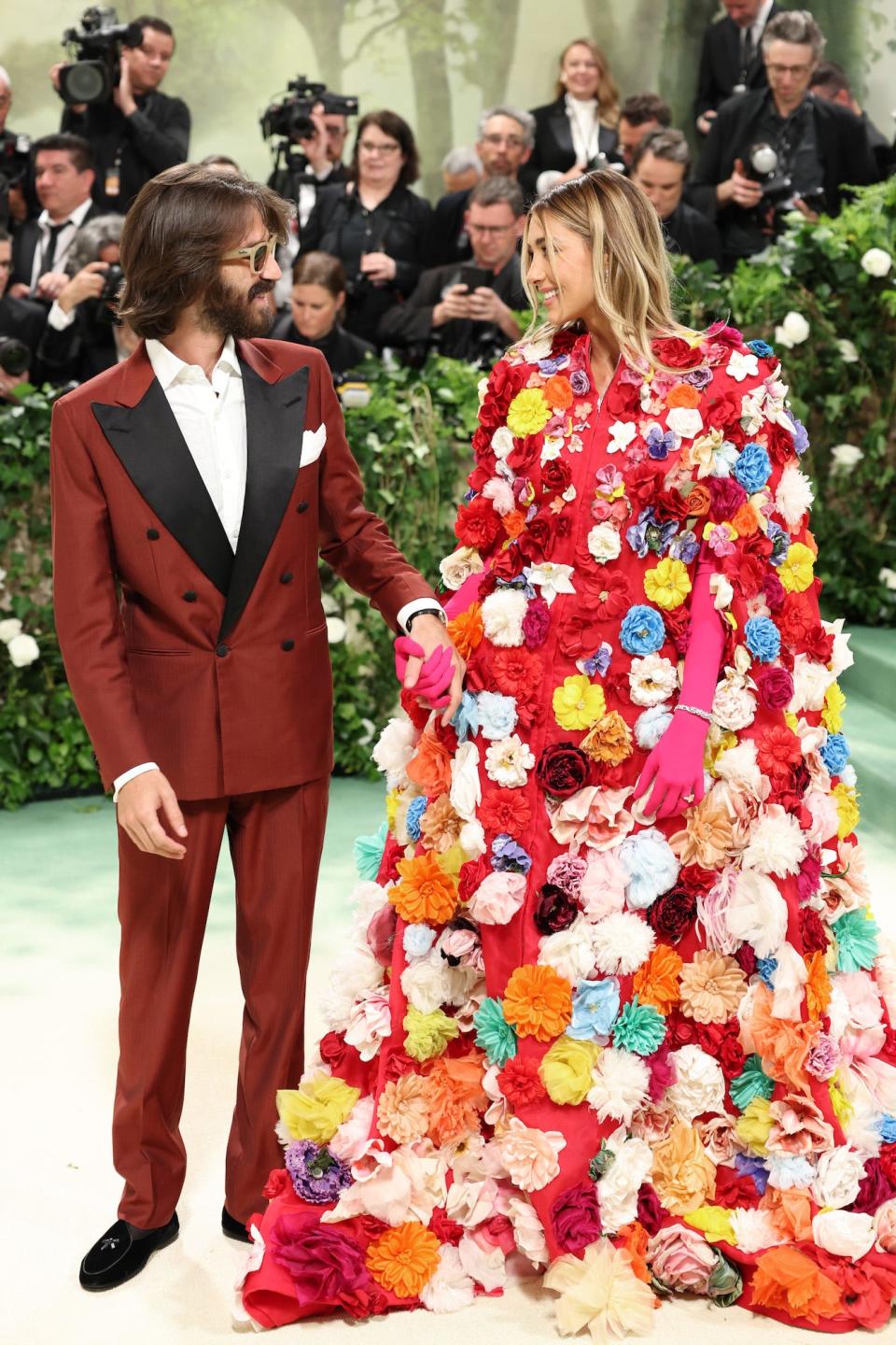 Leonardo Maria Del Vecchio and Jessica Serfaty Michel attend the 2024 Met Gala.