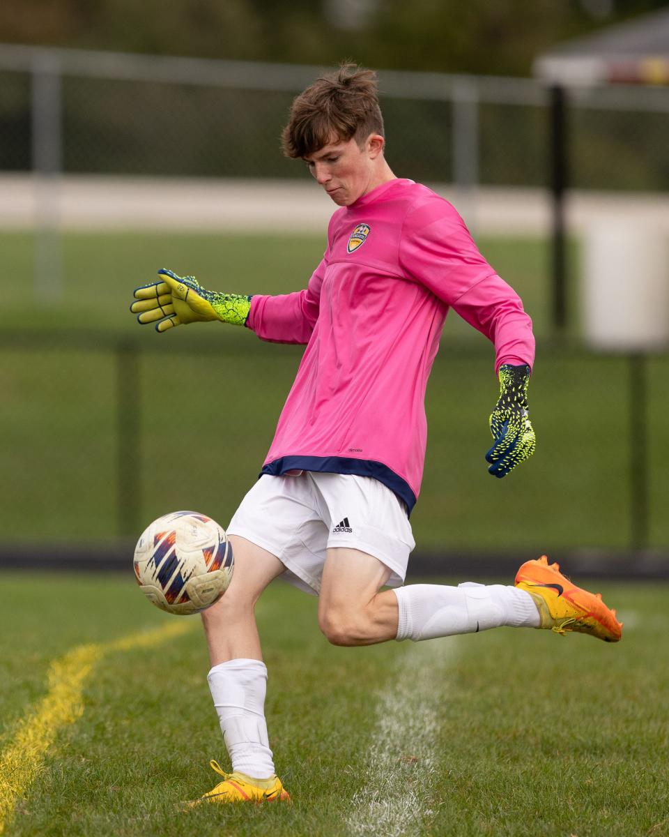 Jack Pincoe has been a major factor for Streetsboro boys soccer, whether in the net or scoring the lone goal of the game against Coventry Saturday afternoon.