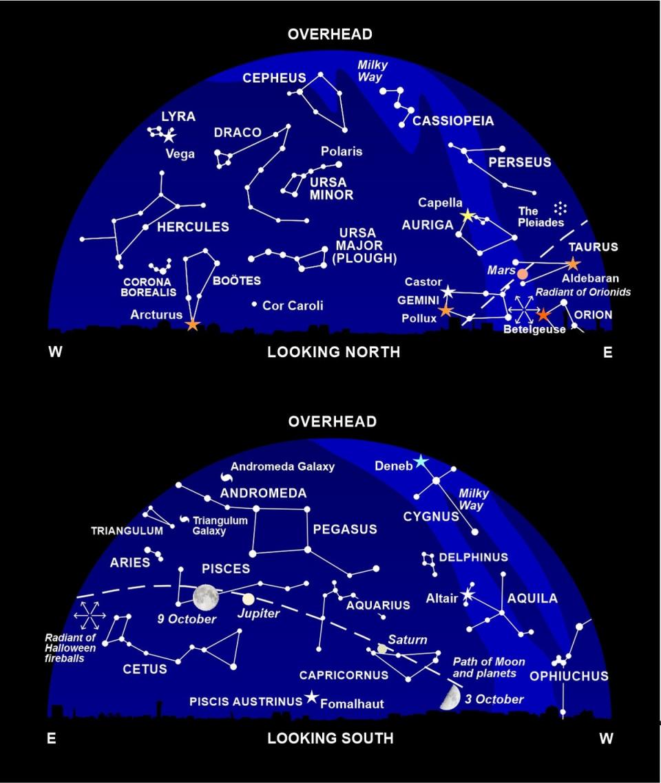 The night sky at around 11pm this month (Nigel Henbest)