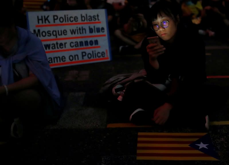 Anti-government demonstrators protest in Hong Kong