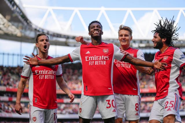 Eddie Nketiah scored twice as Arsenal saw off Leeds. 