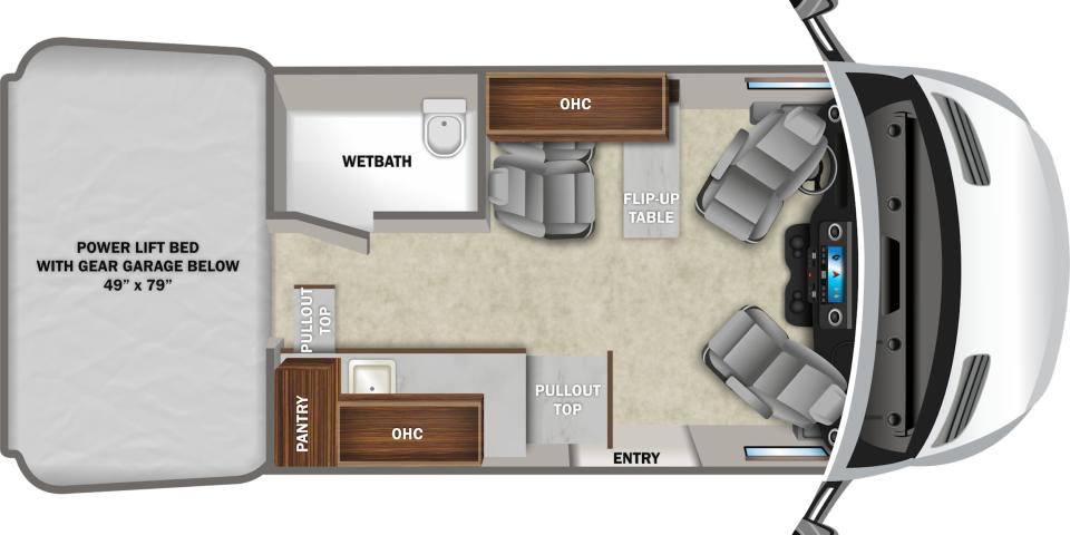 an overhead view of the layout of the 2022 Jayco Terrain.