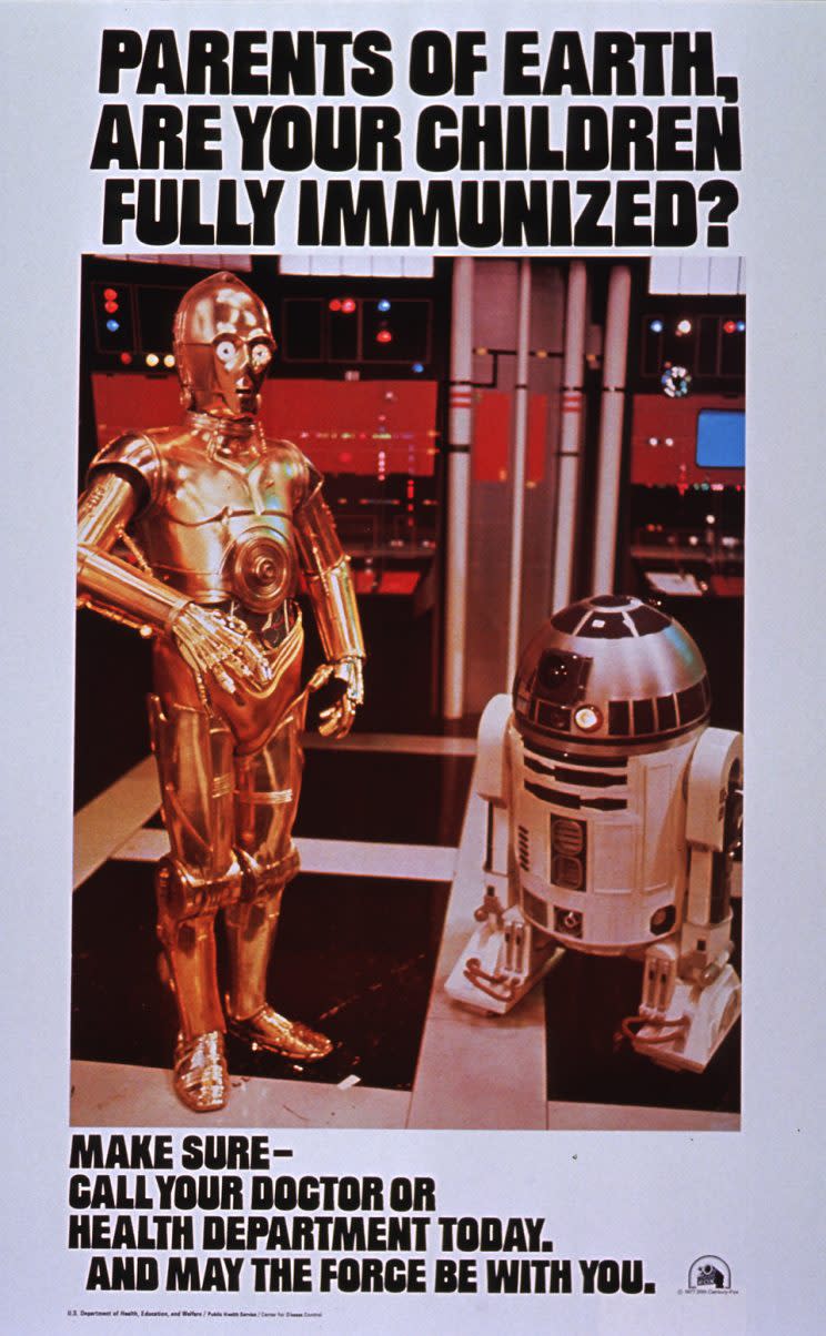 Star Wars-themed poster urging parents to vaccinate their children.