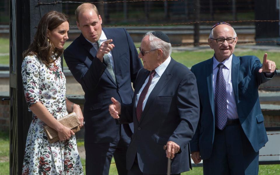 The Duke and Duchess of Cambridge visit the Stutthof camp in 2017 with Zigi Shipper and Manfred Goldberg - JULIAN SIMMONDS