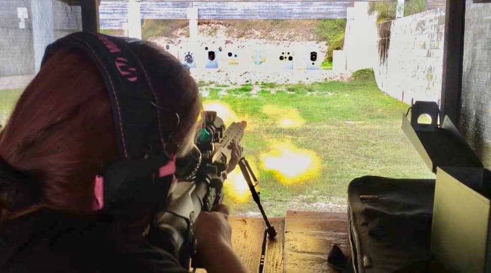 USA Today - Florida Network DOT Producer Nancy Niles fires an AR-15 at Strickland Shooting Range in Daytona Beach, Fl.