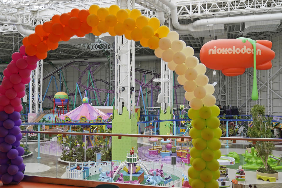 The Nickelodeon Universe theme park is seen at the American Dream mall in East Rutherford, N.J., Wednesday, Sept. 15, 2021. If you build it during a pandemic, will they still come? American Dream put that to the test when it opened the new luxury shopping wing of its megamall in September. The new wing comes as the world grapples with the highly contagious delta variant of the coronavirus, which continues to threaten life — and business — from returning to normal. (AP Photo/Seth Wenig)