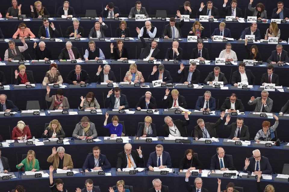 MEPs voting at the European Parliament in Strasbourg (Getty)