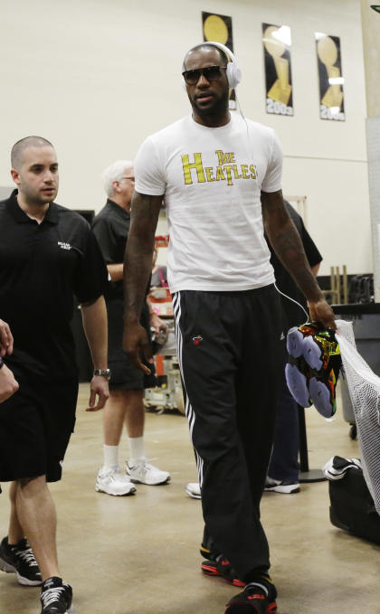 James planned to take it easy during the Heat's practice on Friday. (AP)